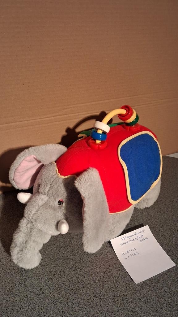 Pluche olifant met bijtring, Ophalen of Verzenden, Zo goed als nieuw, Olifant, Middelgroot (20 tot 80 cm)