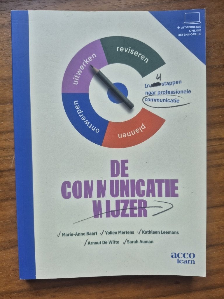 De communicatiewijzer, Boeken, Advies, Hulp en Training, Ophalen of Verzenden, Zo goed als nieuw, Arnout de Witte; Sarah Auman; Marie-Anne Baert; Kathleen Leemans