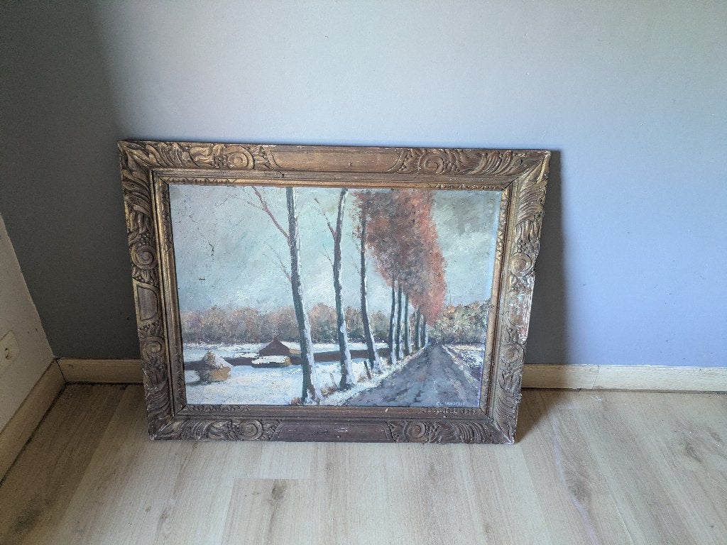 Schilderij met kader, Antiek en Kunst, Kunst | Schilderijen | Klassiek, Ophalen