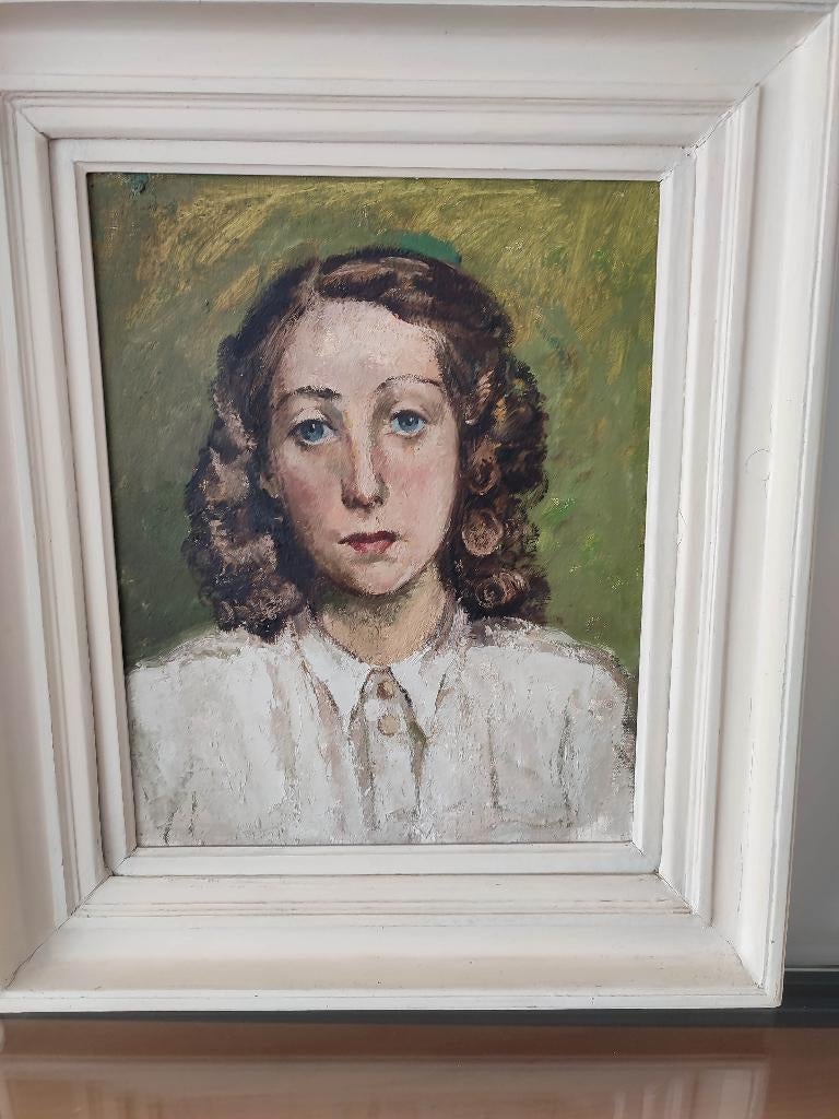 Schilderij op doek met kader, 62 op 72cm, Antiek en Kunst, Ophalen