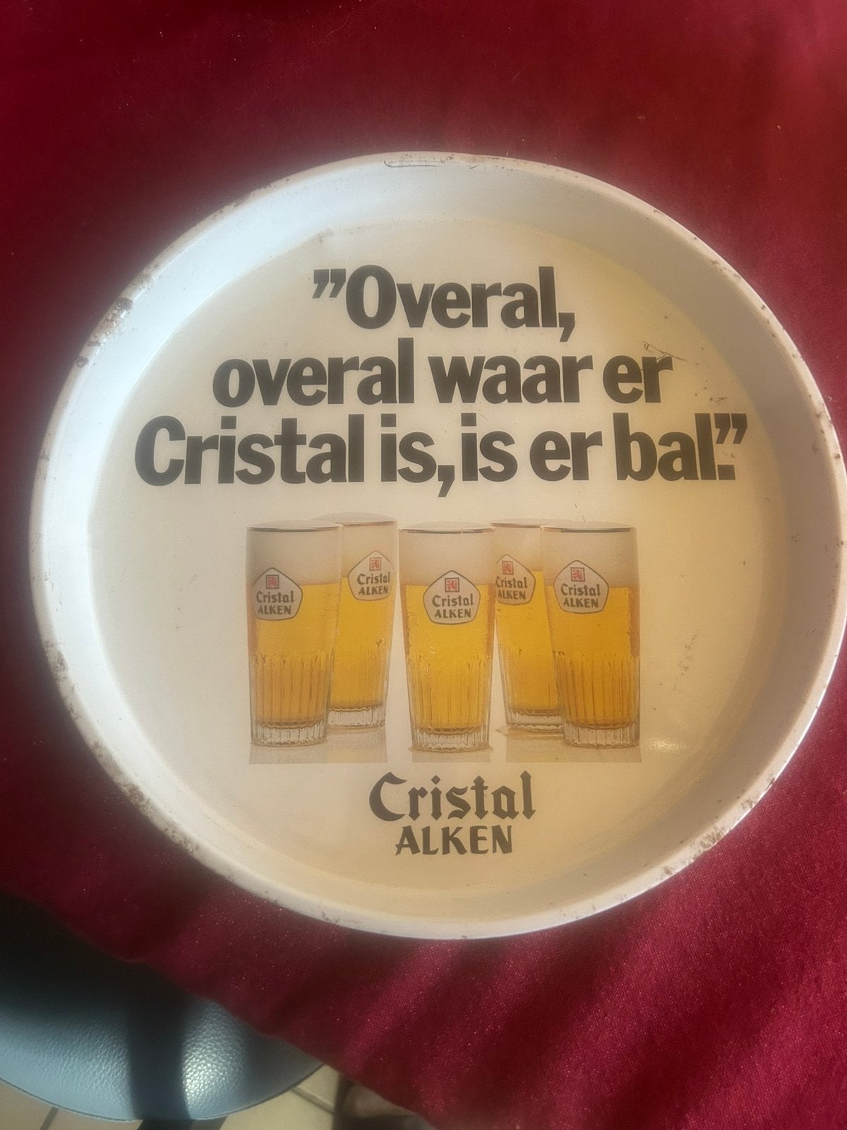 Blikken plateau cristal alken, Enlèvement, Utilisé, Panneau publicitaire