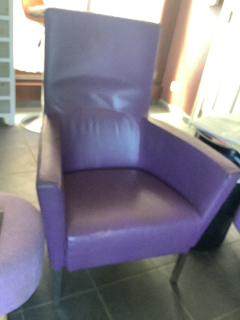 Zetel paars leder, Moins de 150 cm, Banc droit, Une personne, Enlèvement
