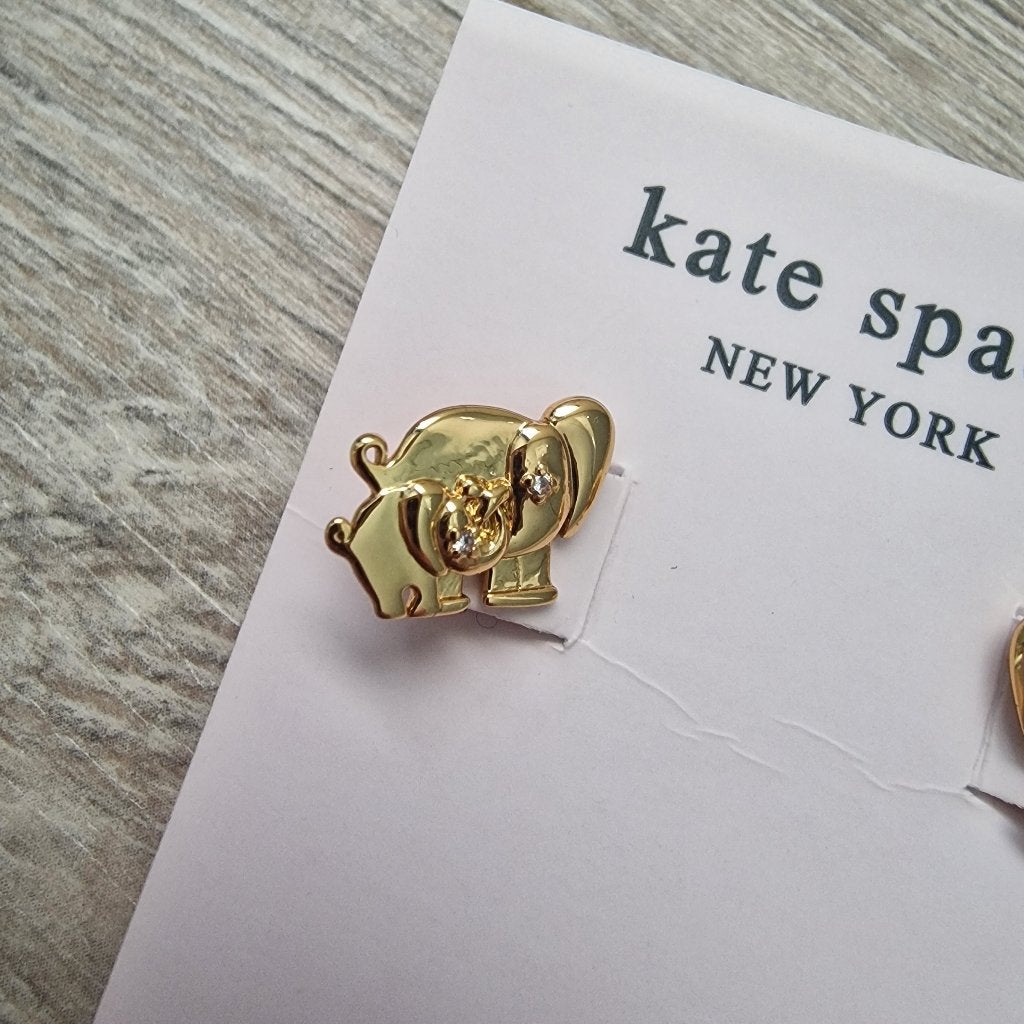 Oorbellen Kate Spade olifanten, Enlèvement ou Envoi, Neuf, Or, Puces ou Clous
