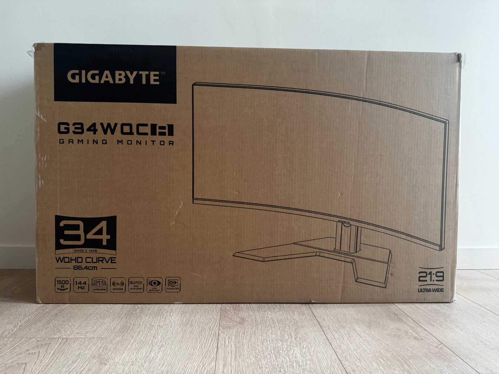 Gigabyte G34WQC A 34” Ultrawide 144Hz – uitstekende staat, Ophalen of Verzenden, Zo goed als nieuw