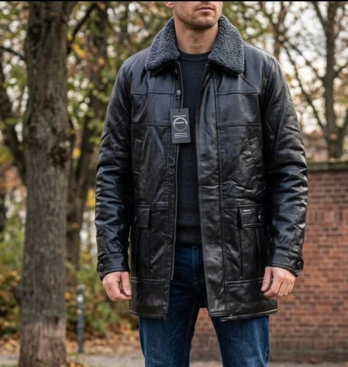 Veste homme en simili taille L (XL), Enlèvement ou Envoi, Neuf, Taille 52/54 (L), Noir