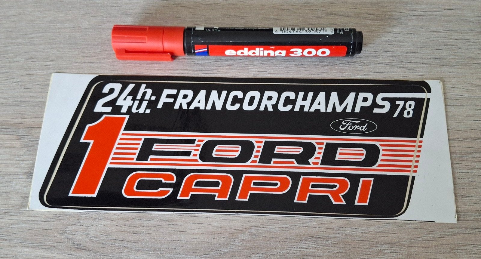 sticker 24 u Francorchamps Ford Capri 1978, Ophalen of Verzenden, Zo goed als nieuw, Auto of Motor