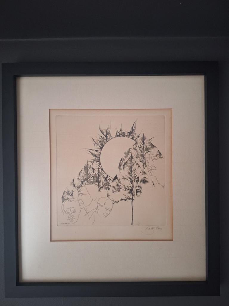 Ets Walter Brems, Antiek en Kunst, Ophalen of Verzenden, Ets, Gesigneerd