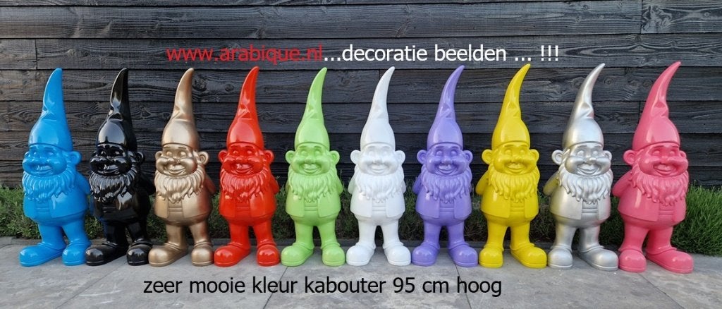 Kabouter mooie kleuren 95 cm, Enlèvement, Neuf, Synthétique, Nain de jardin