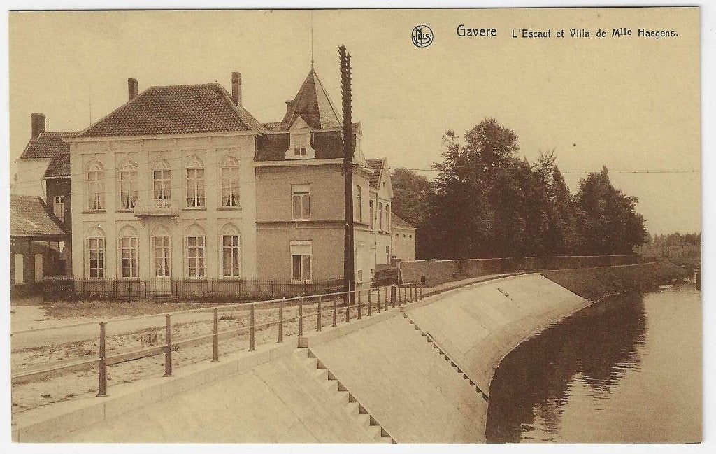 Carte postale Gavere, L'Escaut et Villa de Mlle Haegens, Enlèvement ou Envoi, 1920 à 1940, Non affranchie, Flandre Orientale
