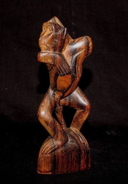 Art Deco beeld Aap Cormomandelhout, Antiek en Kunst, Ophalen of Verzenden, Art deco, Beeld