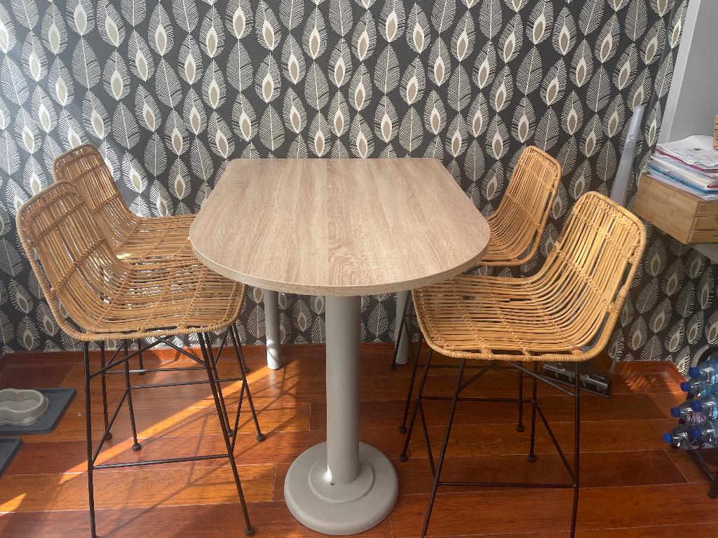 Table et chaises, Zo goed als nieuw, Vier personen, Ovaal, Ophalen