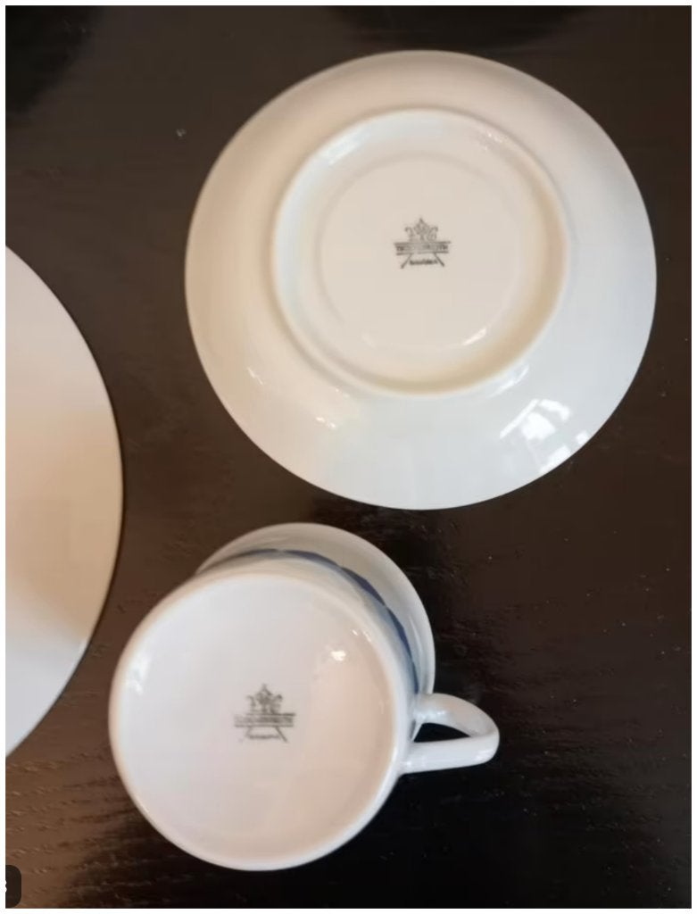 Vintage koffieservies en dessertboden - 6 delig., ., Vintage, Ophalen of Verzenden, Zo goed als nieuw