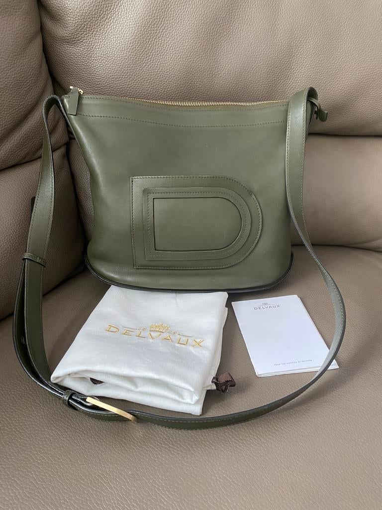 Sac  à bandoulière Delvaux Pin Baudrier allure kaki, Enlèvement ou Envoi, Comme neuf