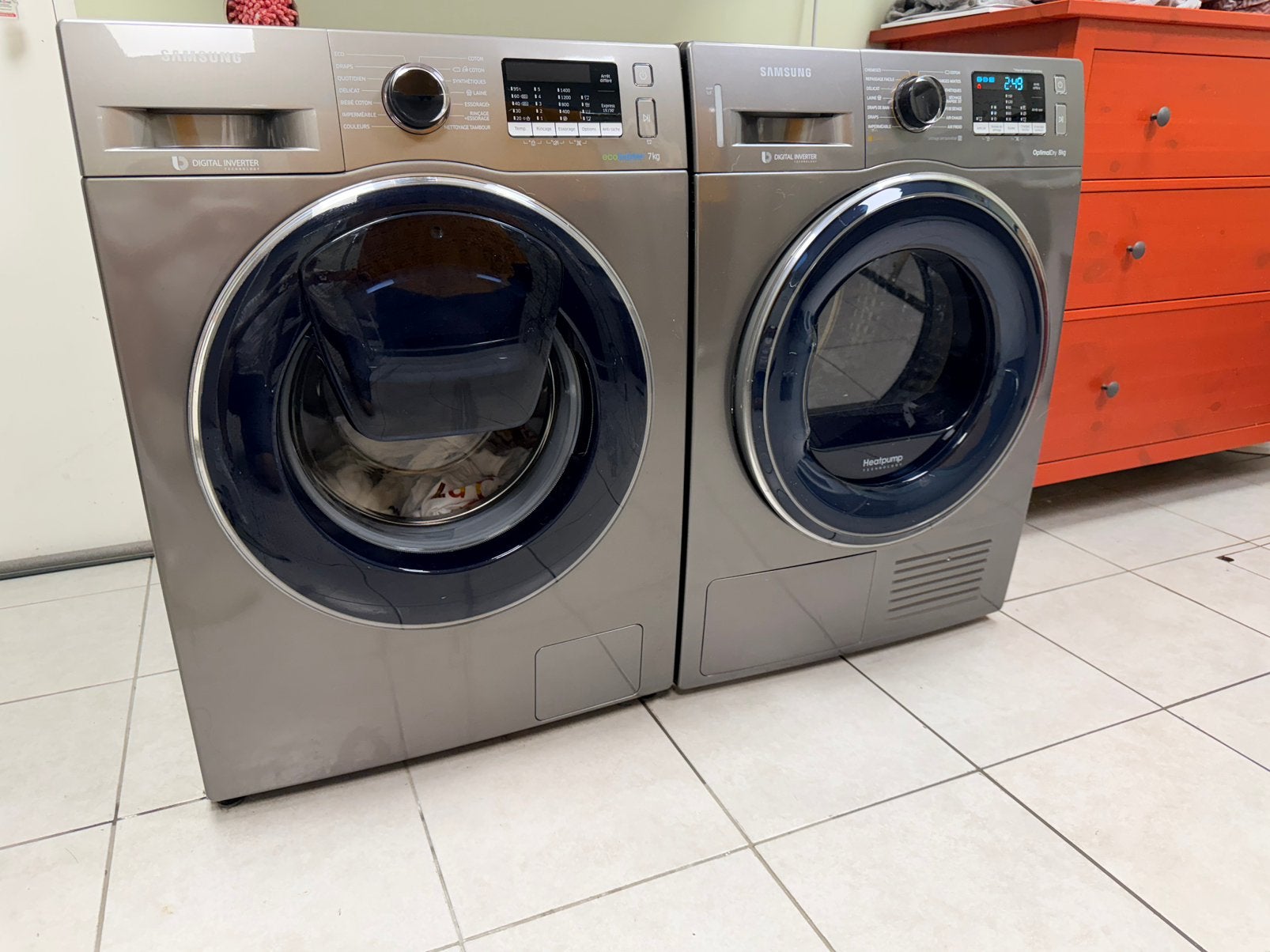 Duo Machine et Séchoir Samsung, Electroménager, Lave-linge, Enlèvement, Comme neuf