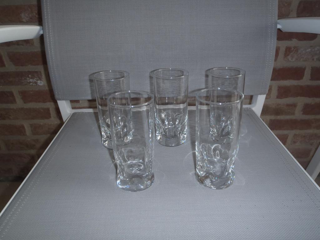 1 set van 6 grote glazen met een vierkante basis, Ophalen of Verzenden, Zo goed als nieuw, Waterglas