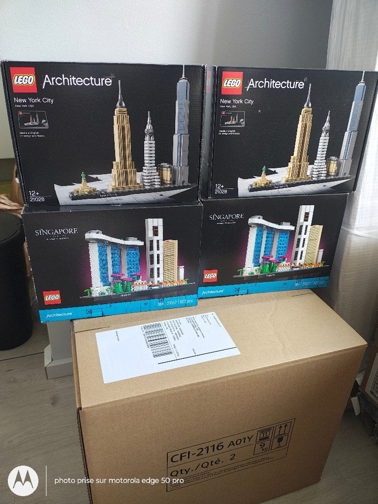 Lot 4 Lego Architecture Singapore, New York City neufs, Kinderen en Baby's, Speelgoed | Duplo en Lego, Ophalen of Verzenden, Nieuw