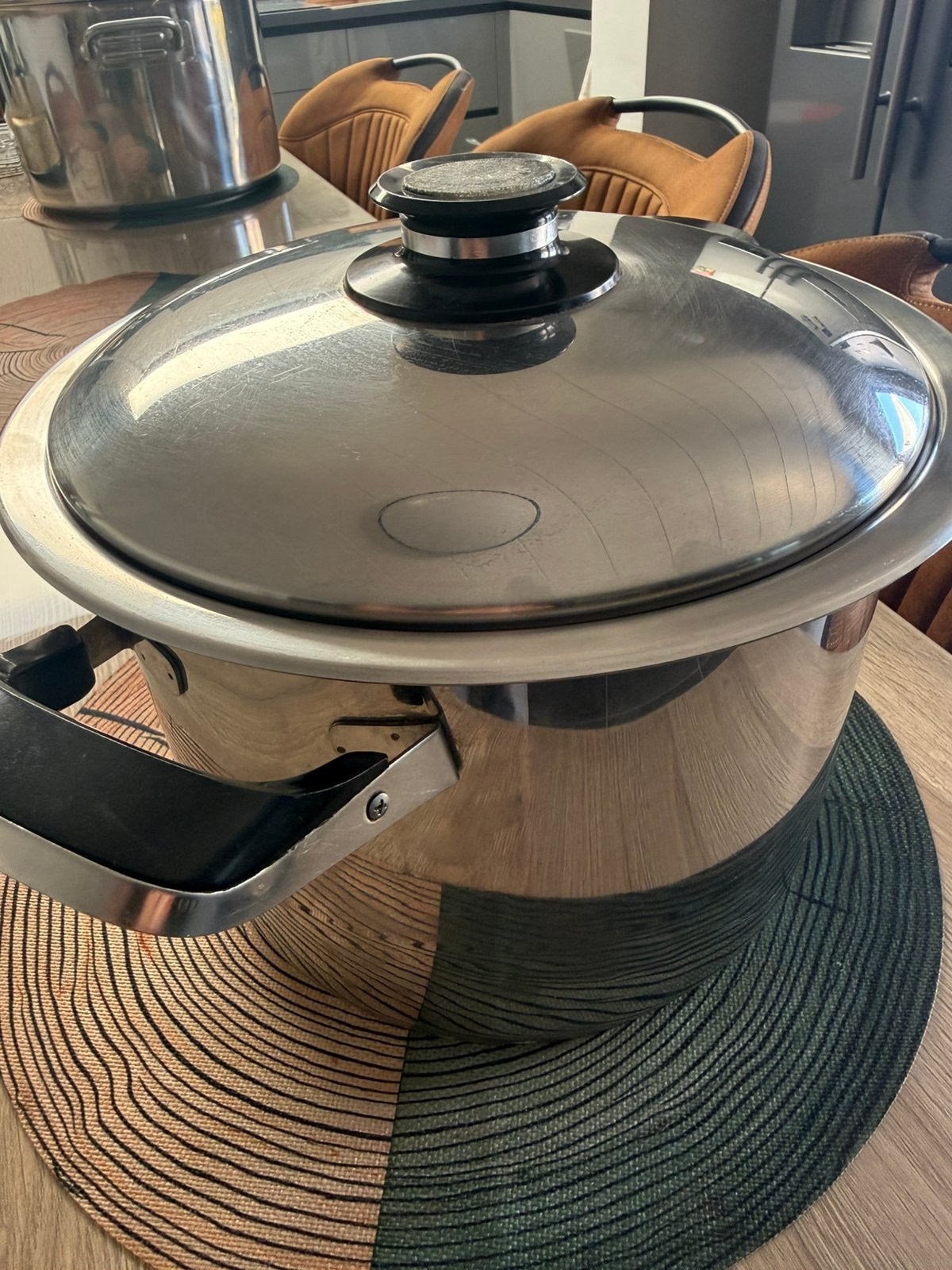 Casserole AMC inox 7,2 litres, Huis en Inrichting, Ophalen, Inox, Zo goed als nieuw, Kookpan