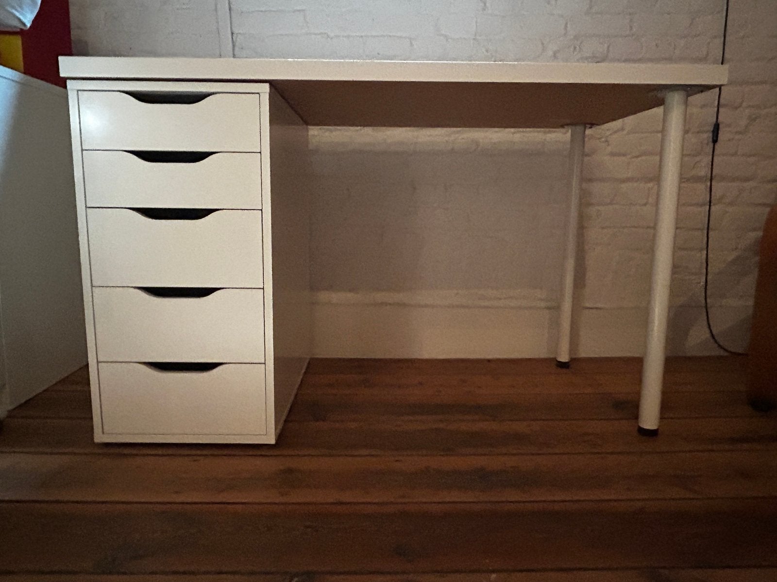 Bureau IKEA blanc, Maison & Meubles, Enlèvement, Utilisé, IKEA, Blanc