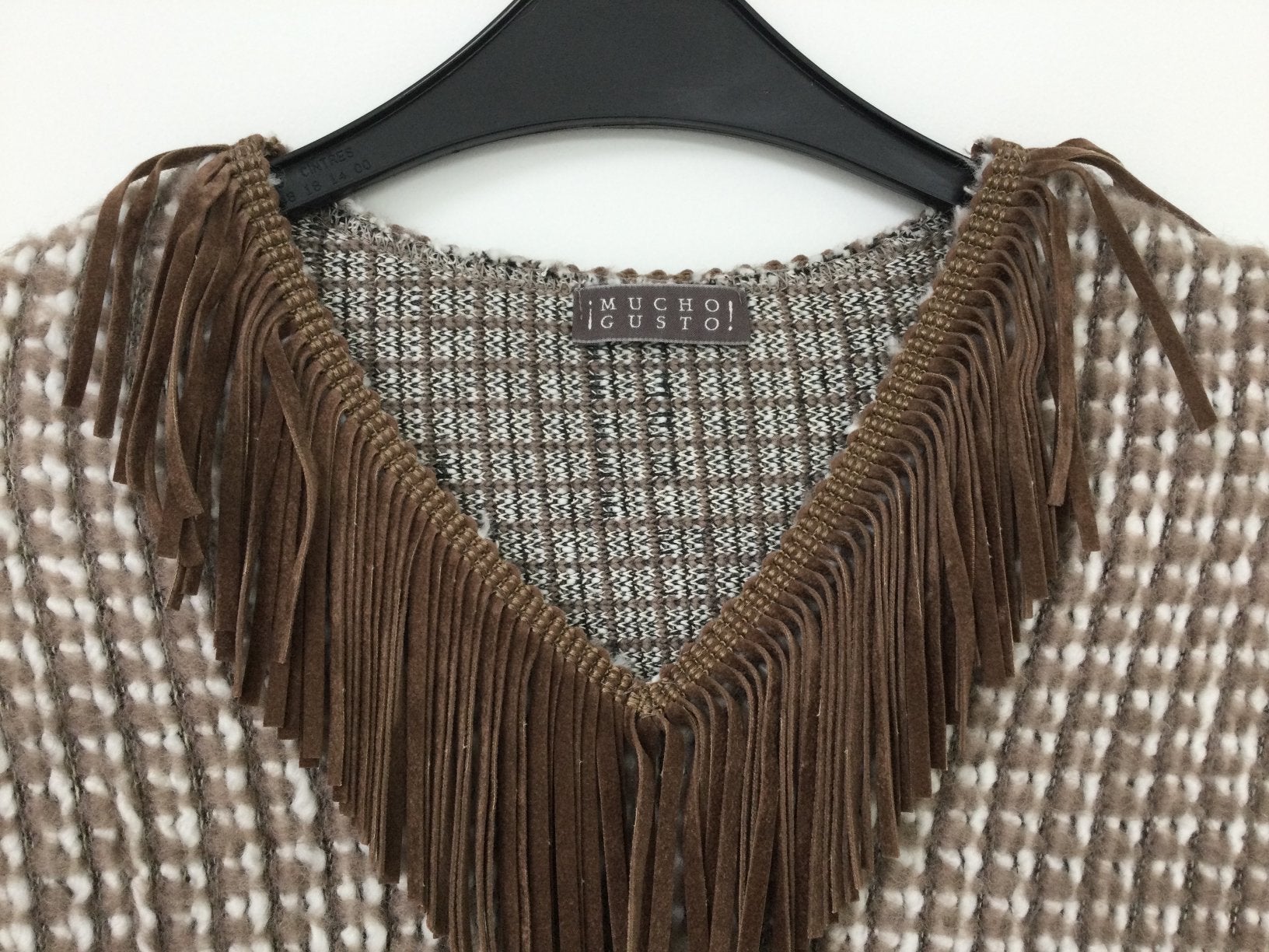 Bruine poncho Mucho Gusto maat TU, Kleding | Dames, Ophalen of Verzenden, Gedragen, Bruin