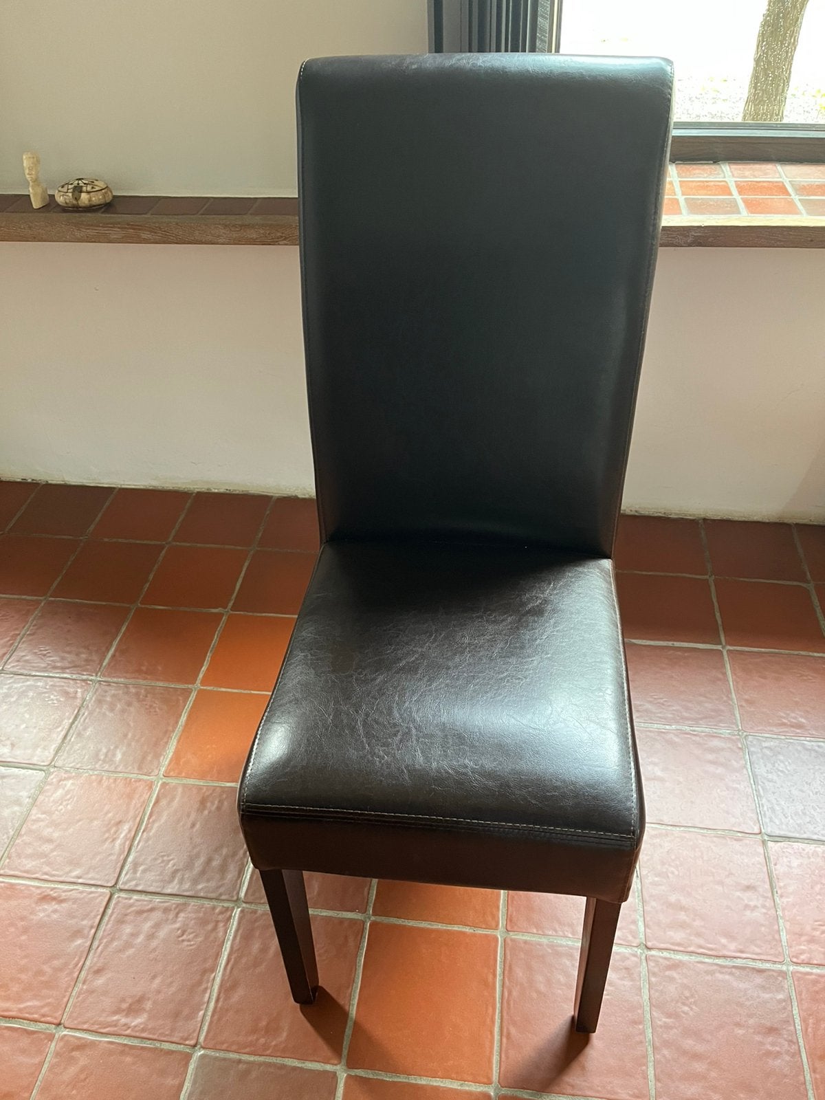 Donkerbruine stoelen, Maison & Meubles, Chaises, Comme neuf, Brun, Enlèvement, Cinq, Six Chaises ou plus