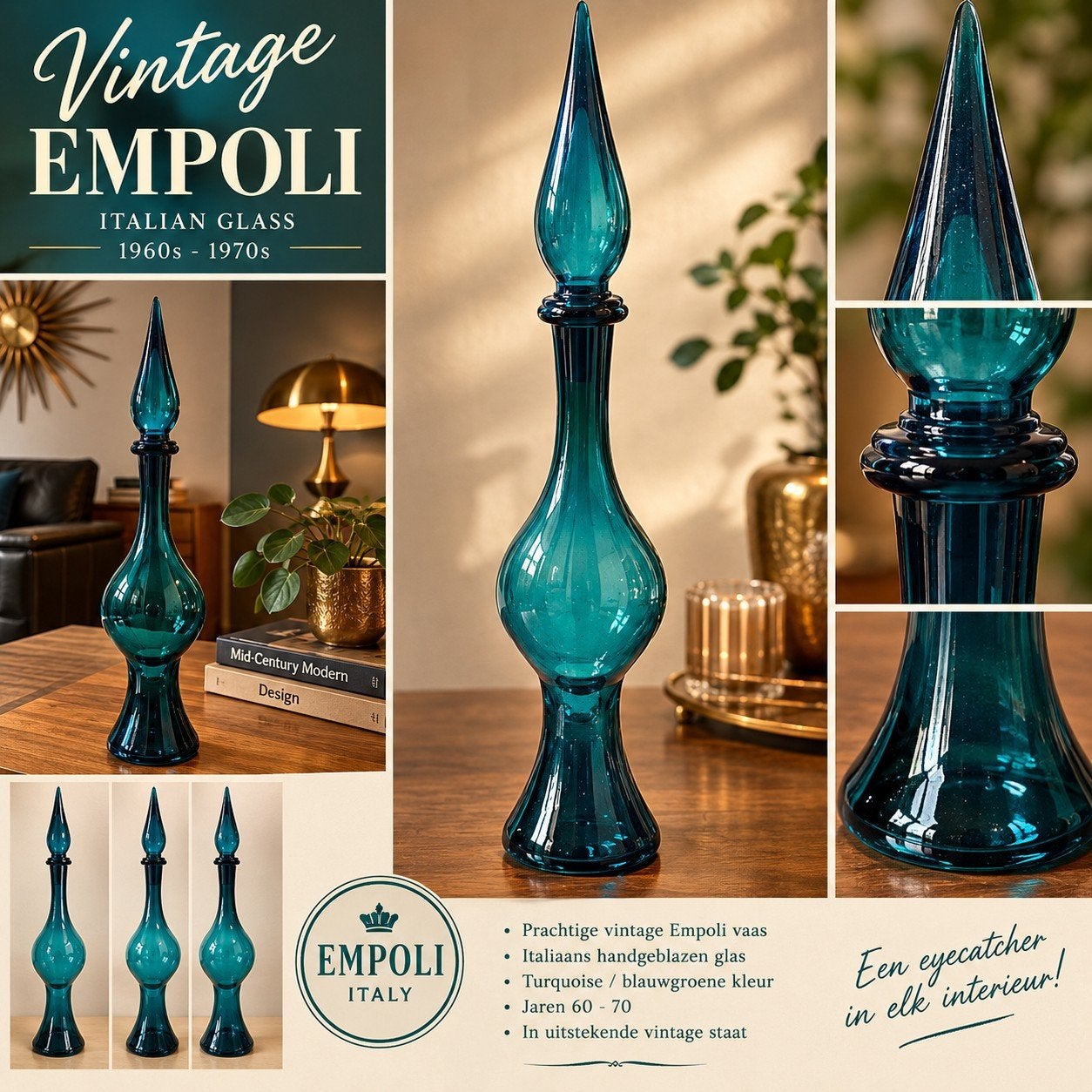 xl empoli vaas made in Italy, Enlèvement, Comme neuf, Fait main, Verre