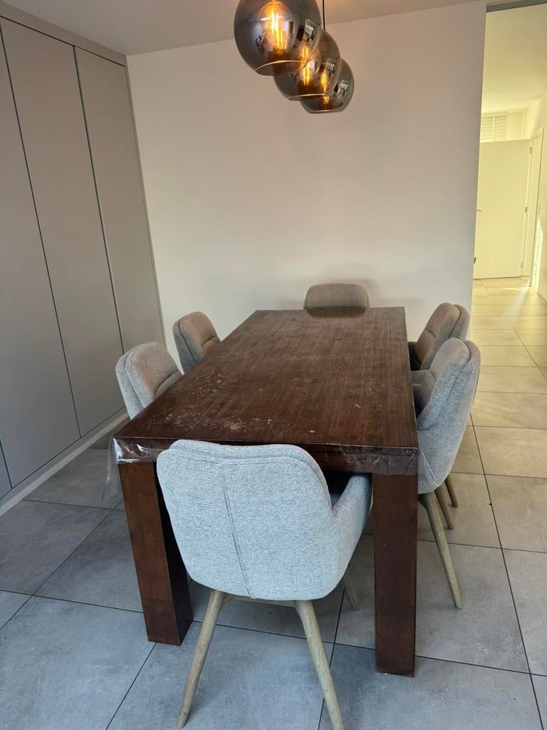 Op te frissen eettafel, Huis en Inrichting, Tafels | Eettafels, Gebruikt, 100 tot 150 cm, 200 cm of meer, Vijf personen of meer