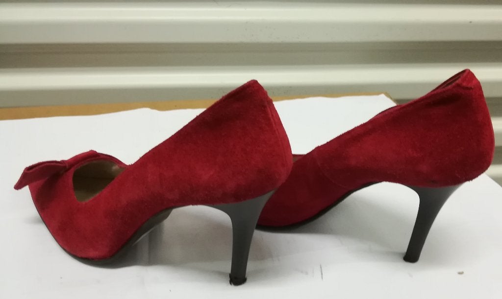 358A* Mo Urban - superbes shoes rouges suède (37), Rouge, Escarpins, Porté, Envoi