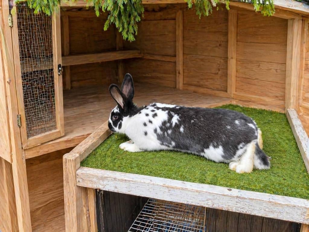 Lapin géant papillon noir et blanc de 5 mois pure race, Enlèvement ou Envoi, Cage, Lapin