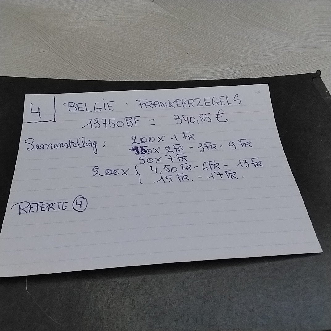 BELGIQUE pour 13750 timbres-poste BF Ref 4, Enlèvement ou Envoi