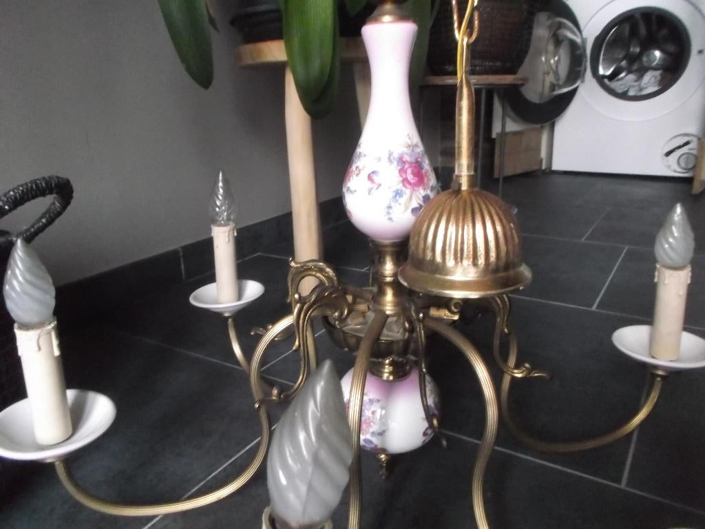 lustre de style florentin faïence et laiton, Antiek en Kunst, Ophalen