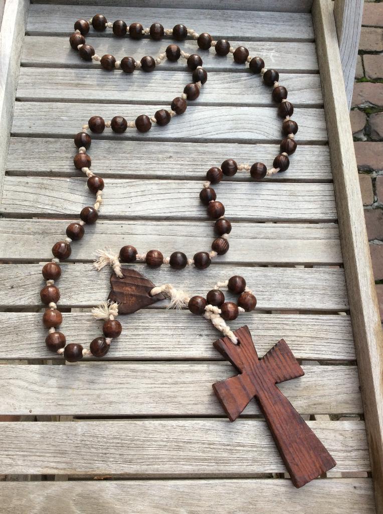 HOUTEN PATERNOSTER IN PERFECTE STAAT, Ophalen of Verzenden, Zo goed als nieuw, Overige typen, Christendom | Katholiek