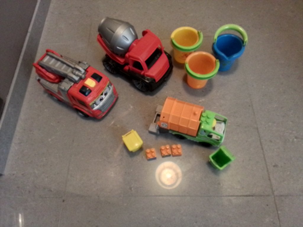 Set voertuigen Dickie toys, Ecoiffier, Lena Eco Giga Trucks, Ophalen, Zo goed als nieuw