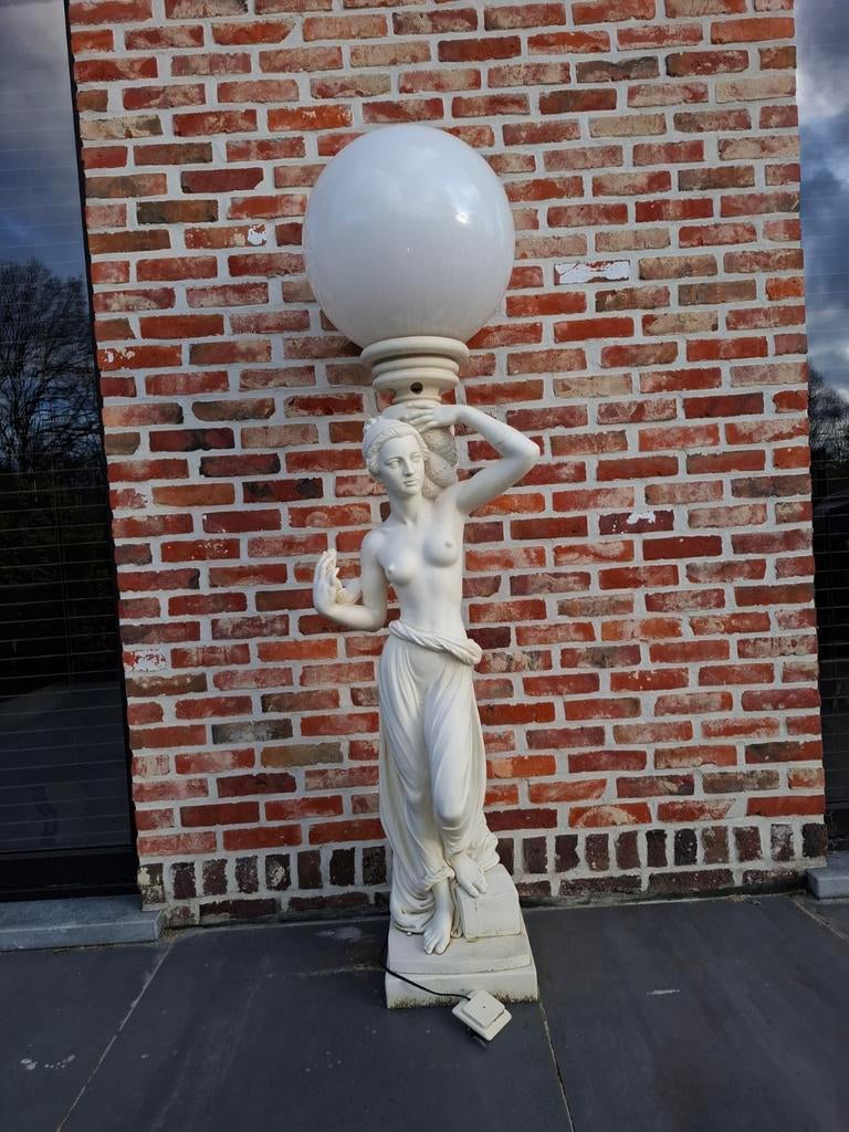 Art deco Lamp zuil marmer, Huis en Inrichting, Ophalen