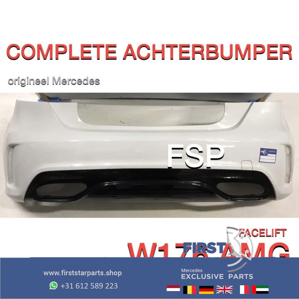 W176 FACELIFT AMG ACHTERBUMPER WIT + DIFFUSER ORIGINEEL, Auto-onderdelen, Carrosserie, Bumper, Mercedes-Benz, Achter, Gebruikt