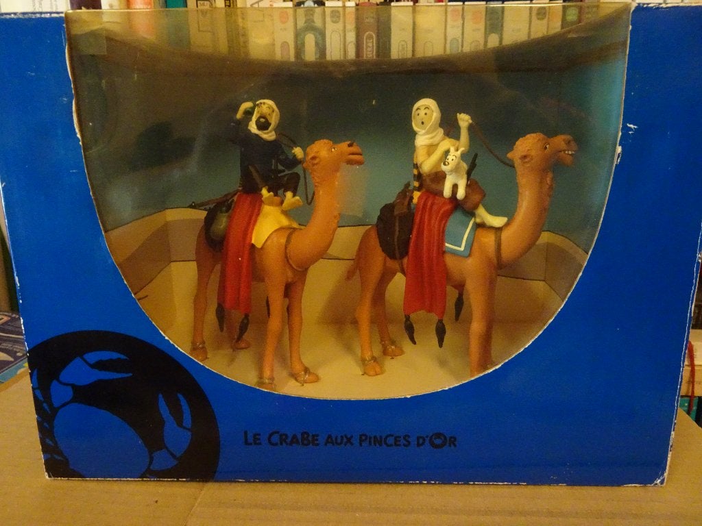 Dioramaset van Kuifje - De krab met de gouden klauwen -, Verzamelen, Ophalen of Verzenden, Kuifje, Zo goed als nieuw, Beeldje of Figuurtje