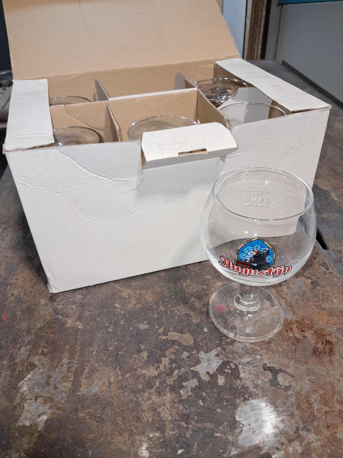 6 glazen augustijn proefglazen, Verzamelen, Ophalen, Nieuw, Borrel- of Shotglas