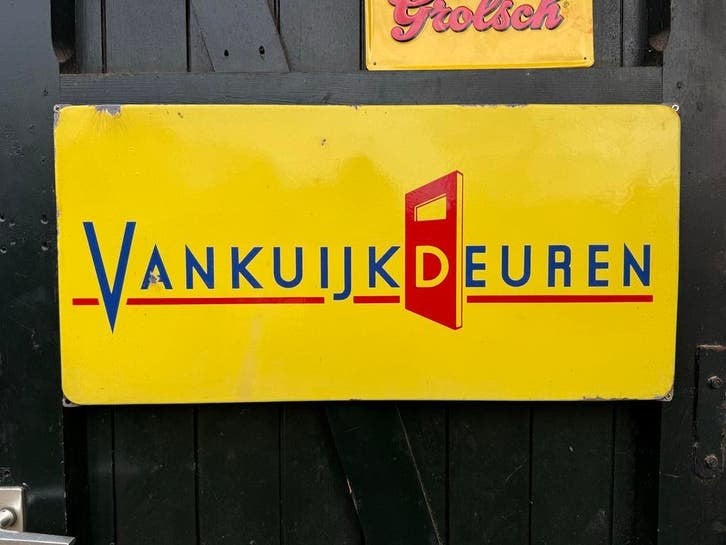 Vintage Vankuijk Deuren Emaille Reclamebord, Antiek en Kunst