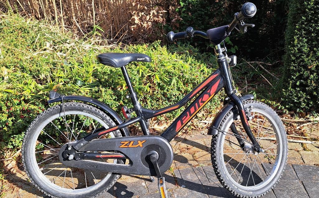 Kinderfiets PUKY zwart voor leeftijd 5 à 6 tot 8 à 9 jaar, Enlèvement, Utilisé, 16 à 20 pouces, Puky
