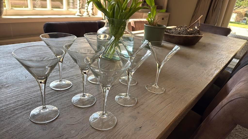 Set 8 cocktailglazen, Huis en Inrichting, Ophalen, Zo goed als nieuw