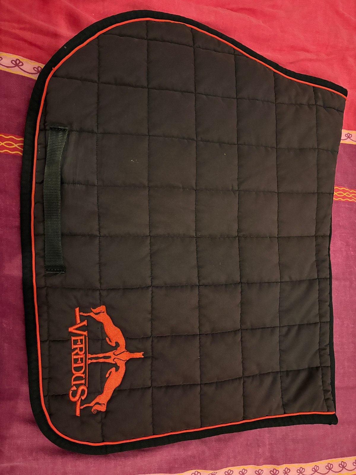 Veredus zadeldekje zwart/oranje – spring – Full, Animaux & Accessoires, Full (L), Noir, Enlèvement ou Envoi, Tapis de selle