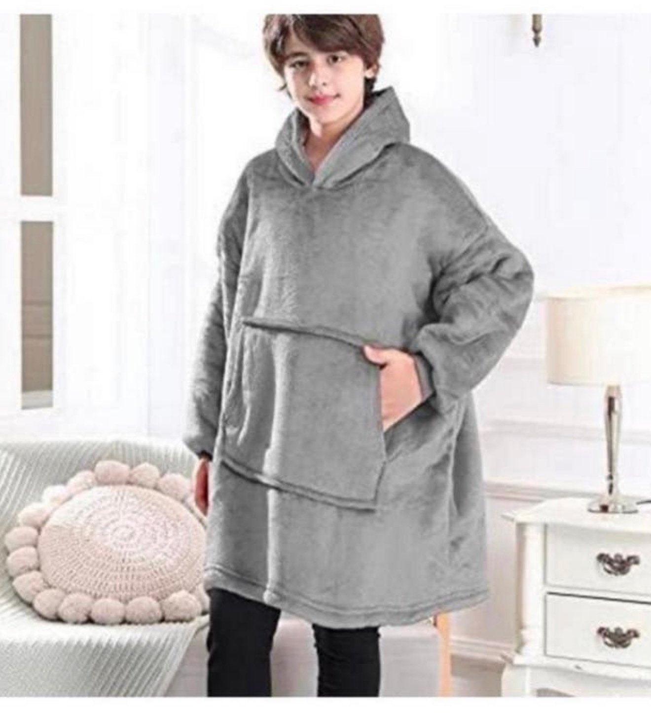Lushforest Hoodie Deken Grijs Hoodie Blanket Fleece Snuggle, Ophalen of Verzenden, Nieuw, Grijs