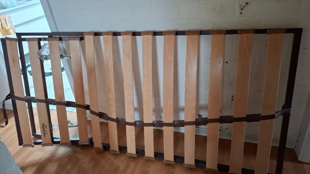 lattenbodem 1 persoonsbed, Ophalen, 90 cm, Beige, 200 cm