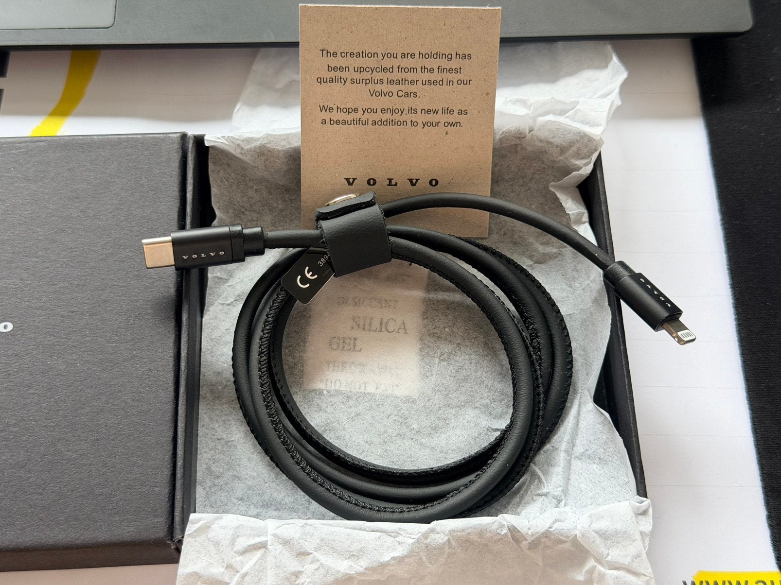 Volvo Reimagined Leder Oplaadkabel USB-C - Lightning (Apple), Ophalen of Verzenden, Nieuw
