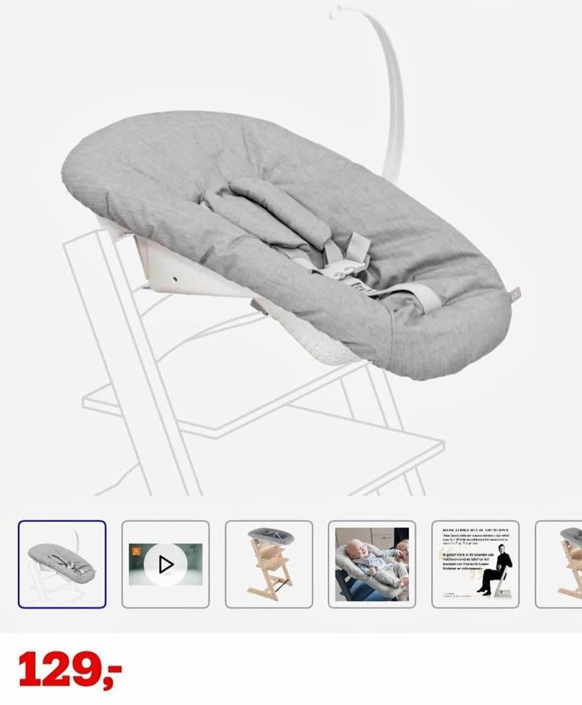 Tripp Trapp Newborn Set model 2 Kantelbaar , grijs, Kinderen en Baby's, Ophalen