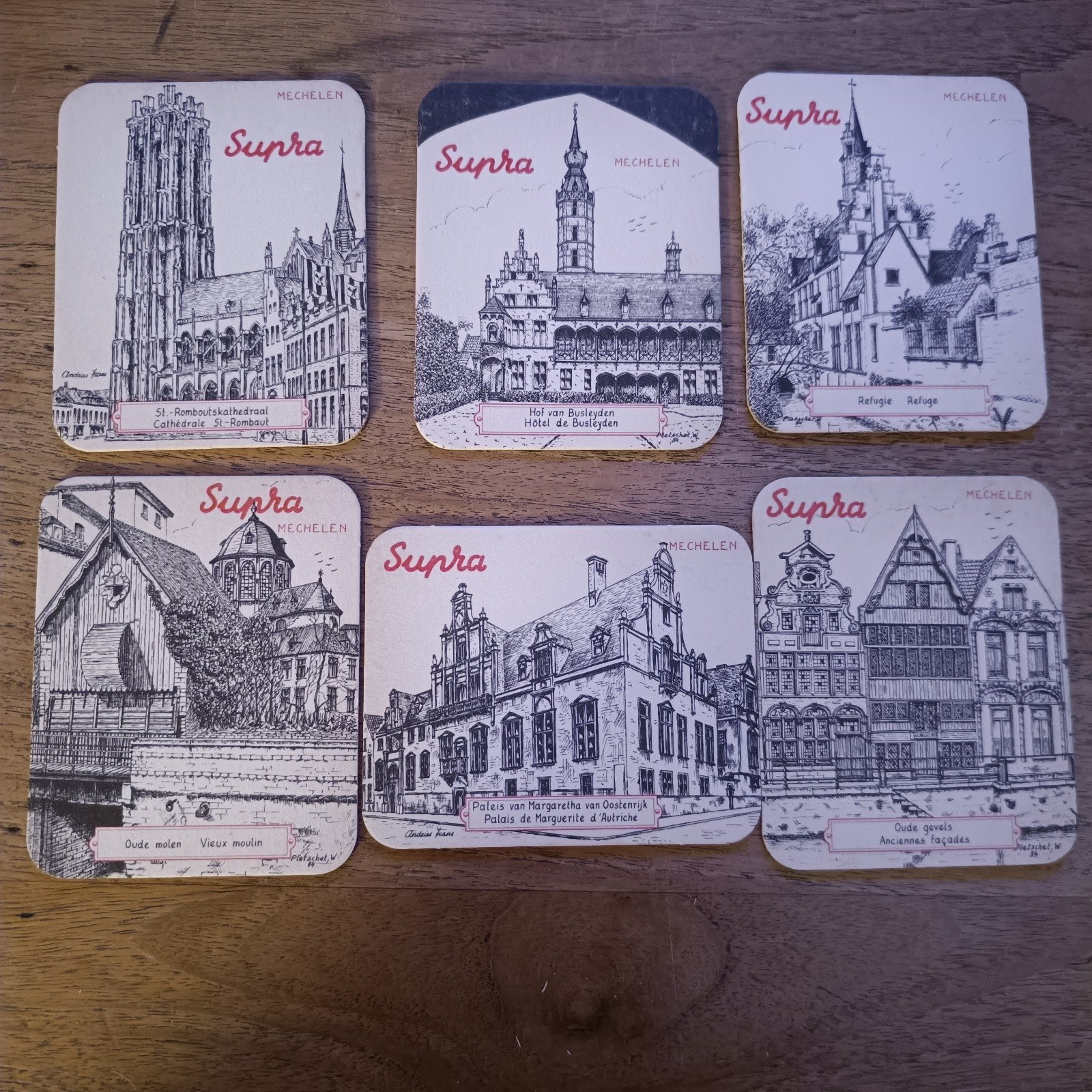 6 x Biervilt Chevalier Marin Supra Mechelen, Verzamelen, Ophalen of Verzenden