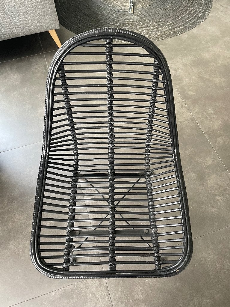 4 zwarte stoelen, Maison & Meubles, Métal, Enlèvement, Utilisé, Quatre