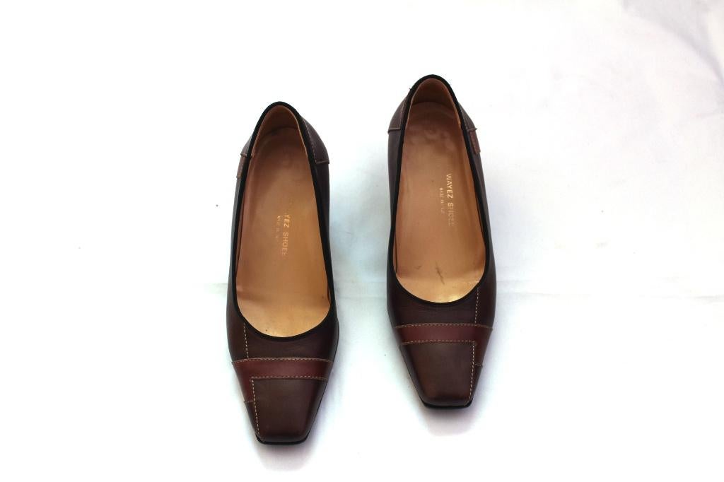 Bruine dames schoenen met hak maat 34, Vero Cuoio, Enlèvement ou Envoi, Comme neuf, Brun