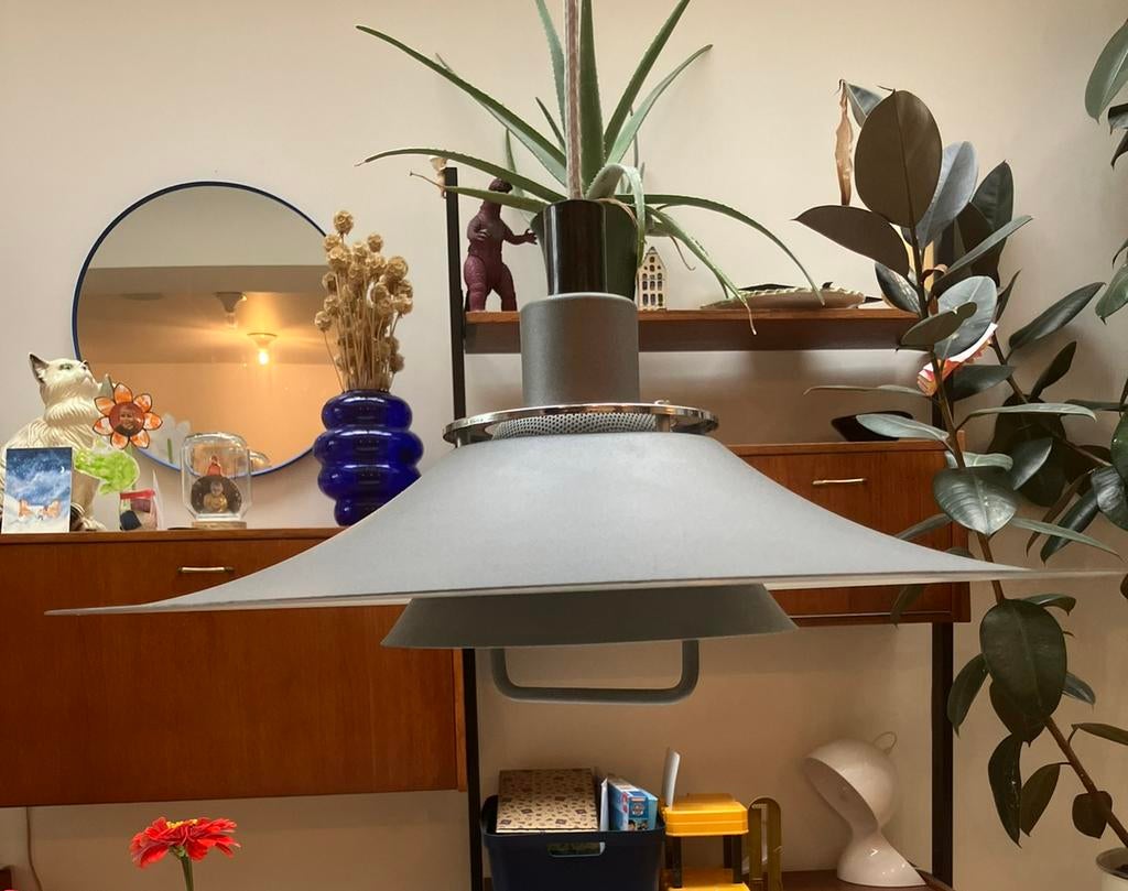 Deense hanglamp Danalight 80s, Huis en Inrichting, Lampen | Hanglampen, Ophalen, Scandinavisch, Zo goed als nieuw, Metaal