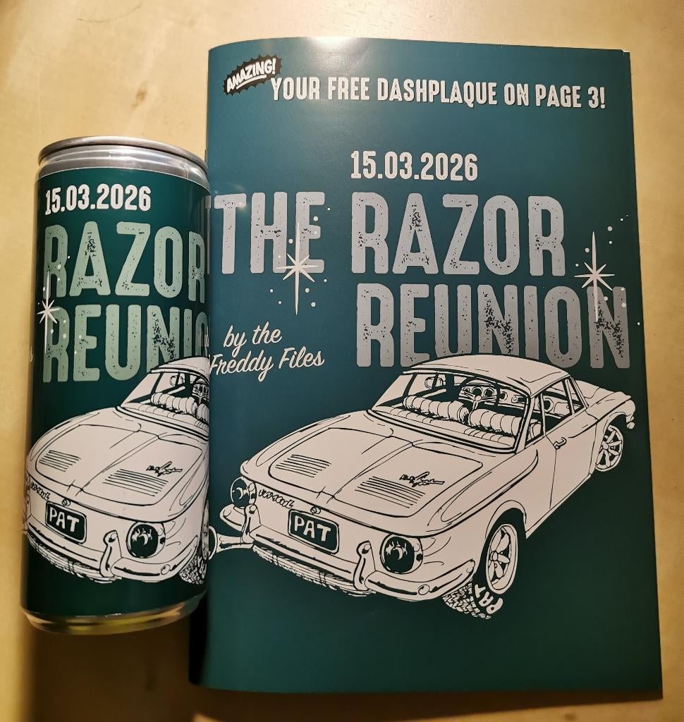 VW Dashplaque et canette The Razor Reunion Ninove 2026, Enlèvement ou Envoi