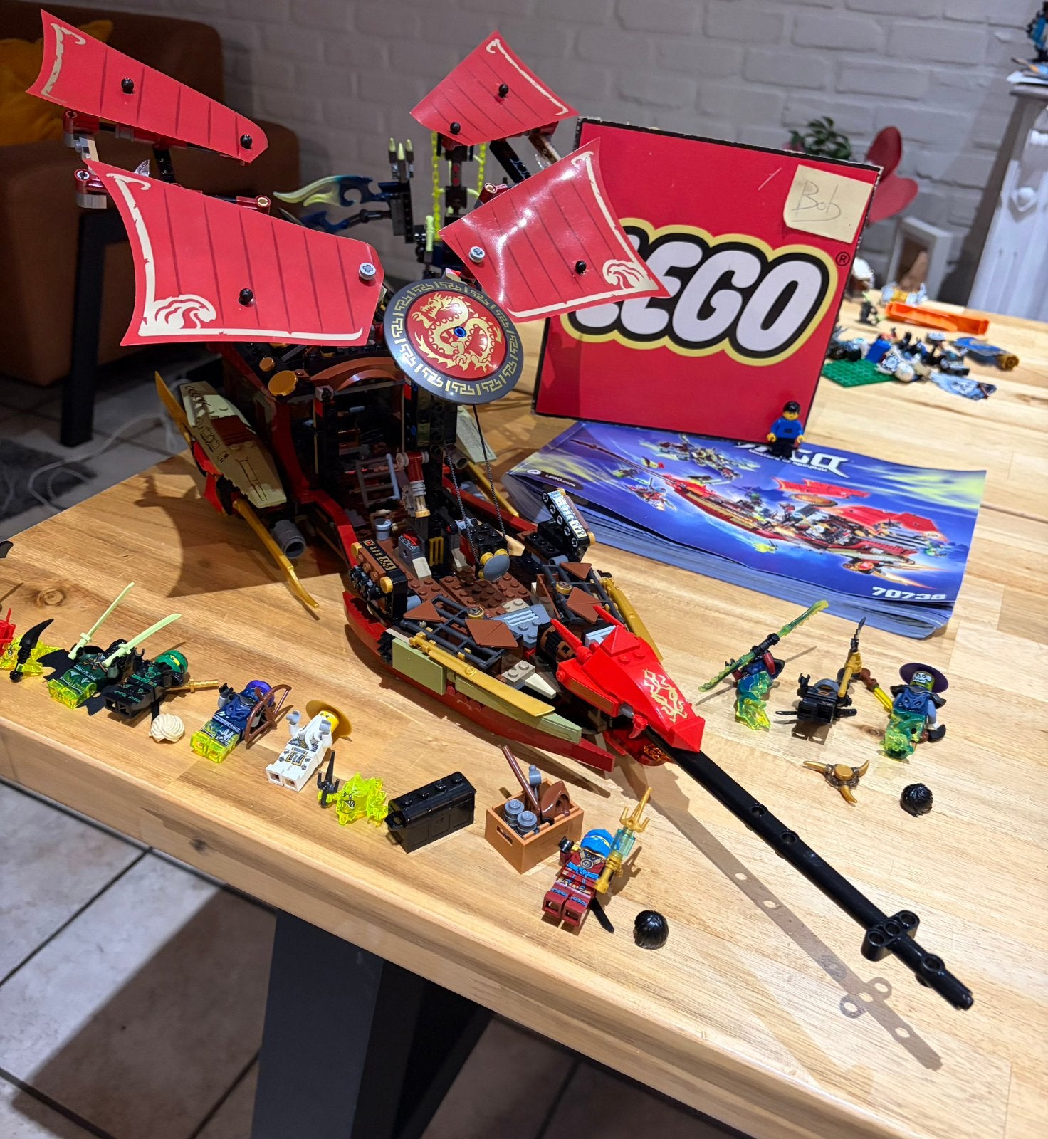 Lego Ninjago 70738 Final Flight Of Destiny’s Bounty, Lego, Ophalen of Verzenden, Inclusief instructies, Zo goed als nieuw